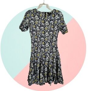 H&M Floral Gitsy Y2K vibe Distressed Midi Dress Size 4
